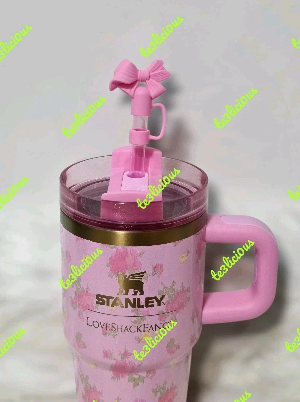 Stanley x LoveShackFancy Quencher H2.0 40 oz Tumbler โ Pink Floral Insulated Stainless Steel Cup with Gift Box