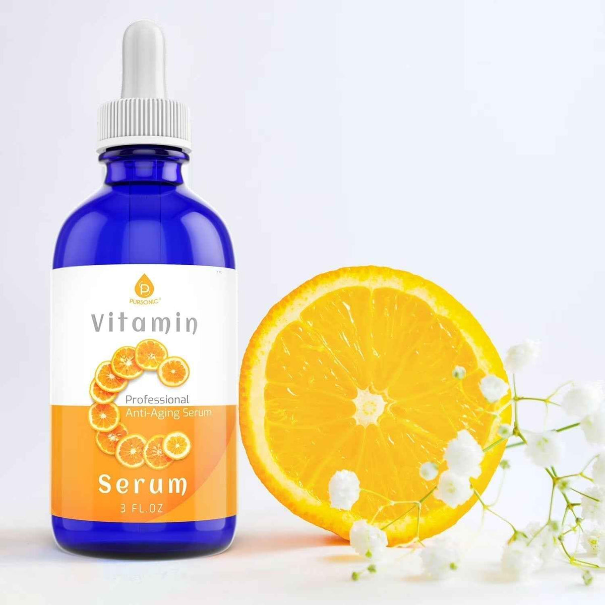 Pursonic Vitamin C Professional Anti-Aging Serum – 3 fl oz (90ml) Brightening & Skin Repair by Pursonic